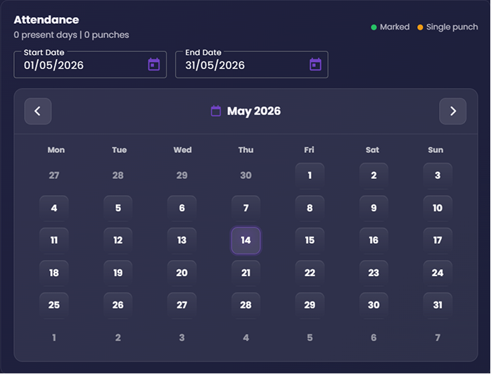 KriyaX operations calendar preview